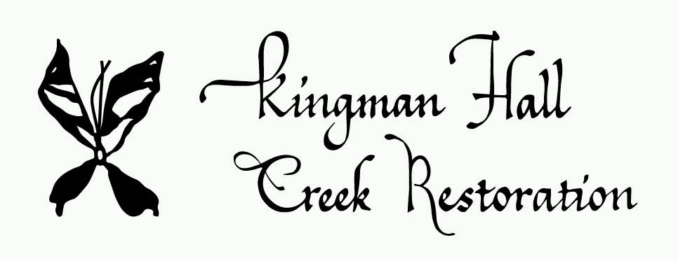script font and butterfly logo for Kingman Hall Creek Restoration project